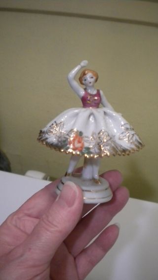 Vintage Ballerina Figurine Made In Occupied Japan Miniature Ballerina Figurine