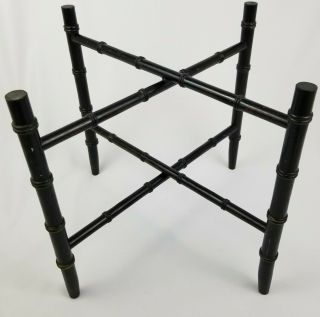 Vintage Faux Bamboo Tray Table Base Carved Wood Folding Chinese Chippendale 2