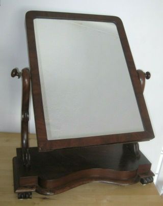 Vintage Antique Victorian Solid Mahogany Swivel Toilet Mirror Dressing Table