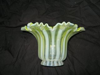Antique Vaseline Glass Lamp Shade.  Art Nouveau Benson Era