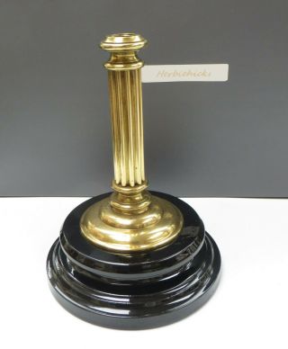 Antique/vintage Ceramic & Brass Column Oil Lamp Base 21.  5cm 8.  5 " High