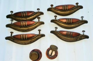 8 Waterfall Brass And Bakelite Drawer Pull For Furniture