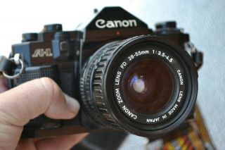 Vintage Canon A - 1 35mm Slr Film Camera W Fd 28 - 55mm Zoom Lens And Vtg Bag