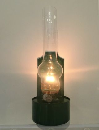 Vintage Wall Mounted Dual Burner Oil Lamp C/w Chimney