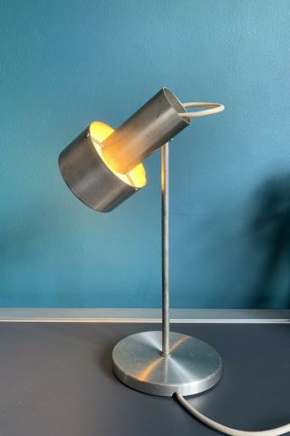 1960s Vintage Industrial Style Desk Lamp Adjustable Height & Angle 13” High