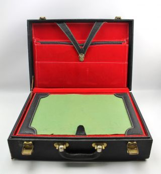 Vintage Leather Writing Case Portable Travel Desk Suitcase Briefcase Lac - Long