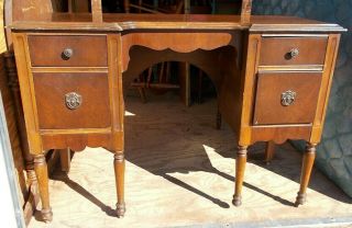 Pick Up Only Vintage Antique Oak Vanity With Mirror