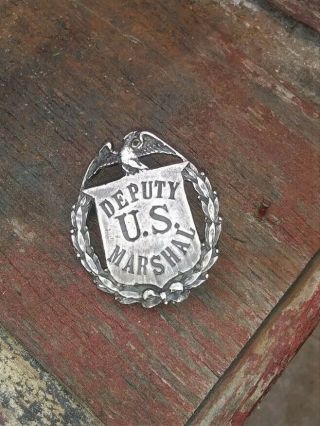 Us Deputy Marshal Badge - Obsolete - Sterling Silver - Vintage - 17.  8 Grams -