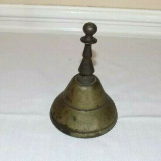Vintage Solid Brass Bell W/ Heavy Clapper 4.  5 In Tall