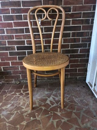 1 Vintage Thonet Style Bentwood Cafe Chair With Cane Seat Made In Poland