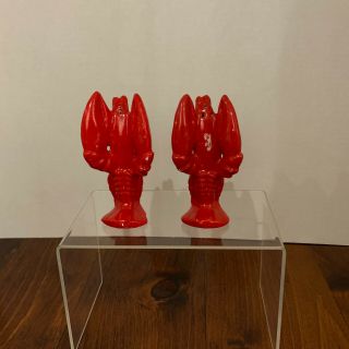 Vintage Ceramic Red Lobster Nautical Salt And Pepper Shakers Set Soucoa Japan