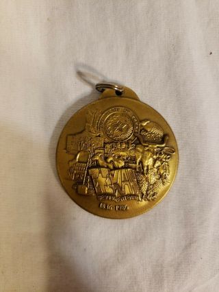 Texas Sesquicentennial (1836 - 1986) 1 1/2 " Diameter Bronze Medallion Or Necklace