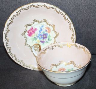 Vintage Teacup & Saucer Set Aynsley Bone China England Pink & Floral