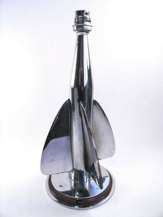 Art Deco Chrome Lamp - Made From A Ships Taffrail Log Nautical Speed Indicator