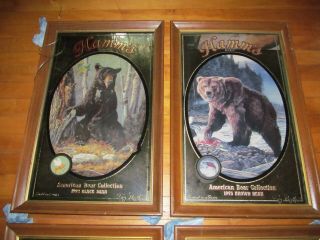 (VTG) Hamms Beer Bear Wildlife Series Complete Set Of 4 Wood Frame Mirrors Bar 2