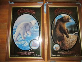 (VTG) Hamms Beer Bear Wildlife Series Complete Set Of 4 Wood Frame Mirrors Bar 3