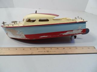 Vintage Wooden Boat From Japan Battery Operated