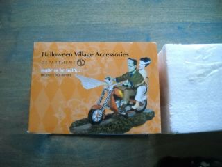 Dept 56 Snow Village Halloween Made To Be Wild Frankenstein,  Motorcycle