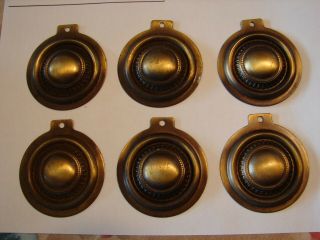 6 Vintage Brass Rope Bed Post Escutcheons - Covers The Bolt & Hole Bed Post