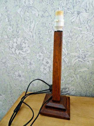 Vintage Art Deco Style Wooden Table Lamp Stand Square Base/upright