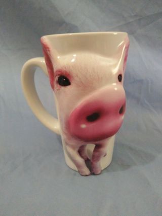 Funny Face Mugs Pig Coffee Mug Embossed 2001