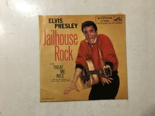Elvis Presley 45 Picture Sleeve Rca 7035 Jailhouse Rock & Treat Me