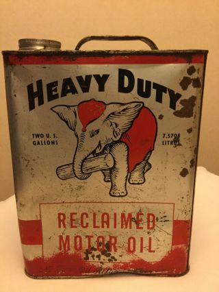 Vintage 2 Gallon Heavy Duty Reclaimed Motor Oil Can