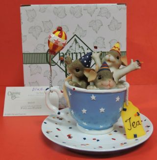 Fitz And Floyd Charming Tails Tea Party Figurine 89/147 - Blue Teacup