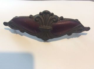 Waterfall Metal Burgundy Drawer Pull For Furniture From 1940s