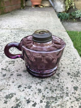 Antique Victorian Cranberry Glass Oil Lamp Reservoir Font