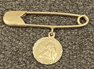 Vintage Milor Baby Angel Pin 14k Solid Gold