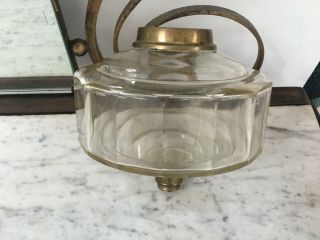 A Facet Cut Victorian Clear Glass Oil Lamp Font