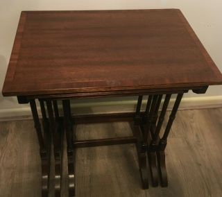 Vintage Mahogany Nesting Occasional Table 2