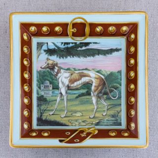 Vintage Porcelaine De Paris Whippet Greyhound Dog Catch All Change Dish Ashtray