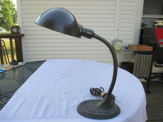 Vintage Cast Iron Base Goose Neck Desk Lamp Very And Fine