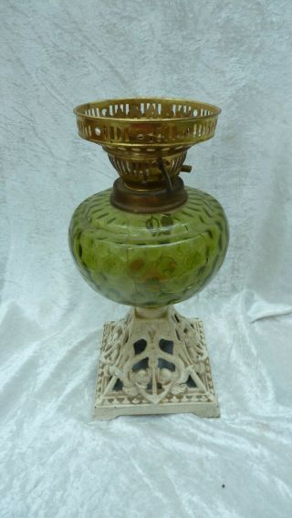 Victorian Cast Iron Oil Lamp Base Converted To Electricity (box11)