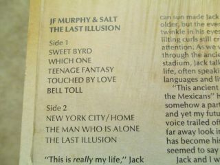 Jf Murphy & Salt The Last Illusion 1973 Jazz Rock Columbia 32539 Ex/nm