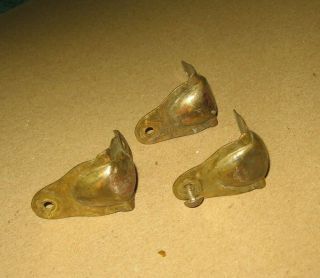 3 Antique Metal Trunk Chest Steamer Knee Clamps Brackets Stock Part c 2