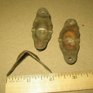 3 Antique Metal Trunk Chest Steamer Knee Clamps Brackets Stock Part c 3