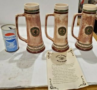 Vintage Anheuser - Busch Beer Stein Green Cross 5 10 & 15 Years Safety Award 3