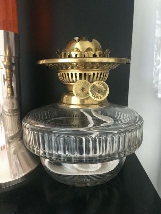 Victorian Clear Glass Drop In Oil Lamp Font With A Duplex Burner