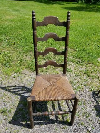 Antique Karpen Ladder Back Chair With Rush Seat Pinterest Project