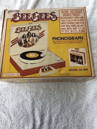 Vintage Vanity Fair / Kidde Bee Gees Record Player Phonograph In Orig Box 105