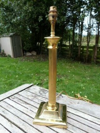 Lovely Large Vintage Brass Column Table Lamp