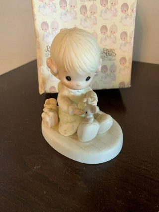 Precious Moments Figurine - Love Is Kind - Gift Girl & Mouse