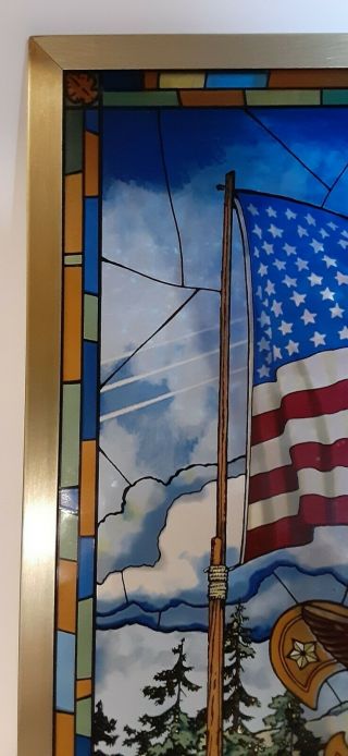 Vintage Boy Scouts of America Eagle Scout Stained Glass Tableau by Jack Woodson 2