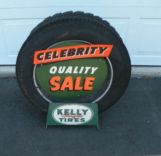 Vintage Kelly Springfield Tire Display Stand With Insert,  Gas Station Dealer 2