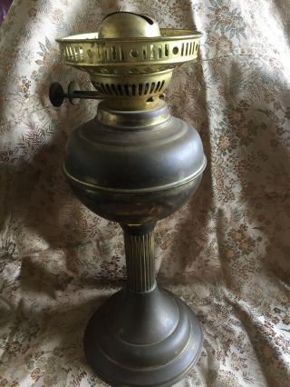 Brass Oil Lamp Base - Duplex 14” Weigthed