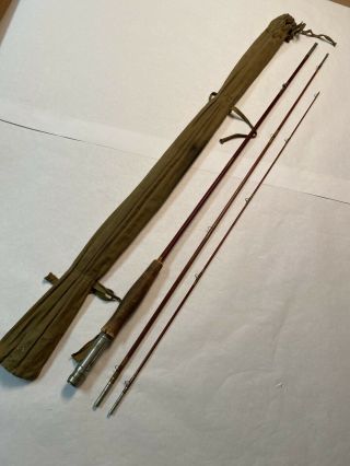 Vtg 9’ The Granger Rod Goodwin Granger 3 Pc Bamboo Fly Rod (broken Tip)