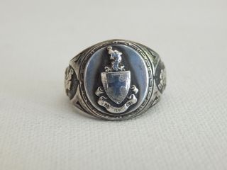 Vintage Solid Sterling Silver In Hoc Signo Vince Sigma Chi Ring Sz 8 15g